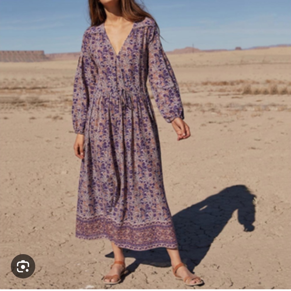 Christy Dawn Delilah Dress / Long Sleeve Dawn Dress / Purple Block Print Small